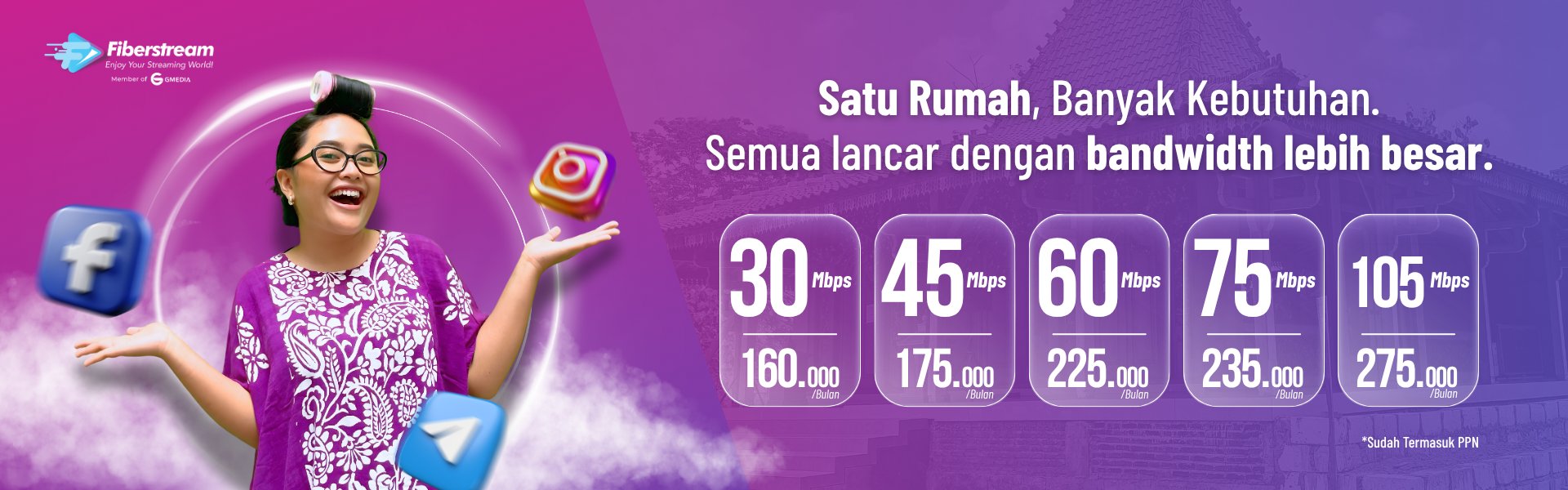 Satu Rumah, Banyak Kebutuhan. Semua lancar dengan bandwidth lebih besar.